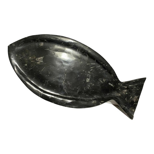 Late 20th Century Fossil Stone Fish Tray For Sale