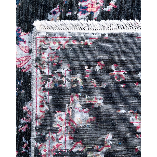 2010s Ikat, One-of-a-Kind Hand-Knotted Area Rug - Green, 9' 1" x 12' 1" For Sale - Image 5 of 8