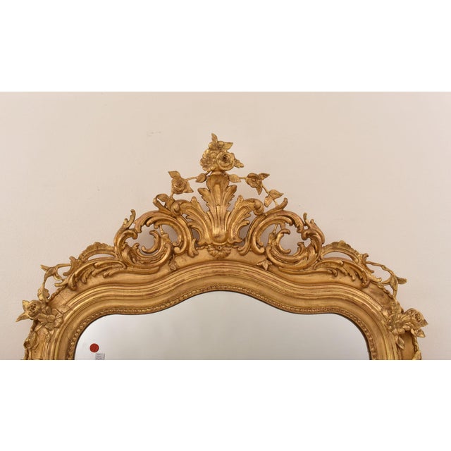 Antique Gold Leaf Mirror, 1850s For Sale - Image 5 of 12