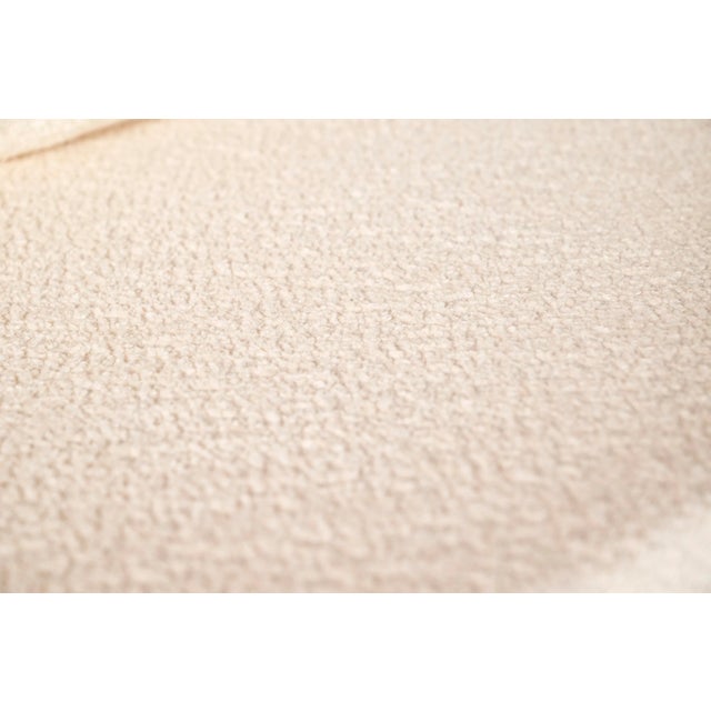 1970s White Bouclé Four Seat Ebonized Barrel Back Sofa For Sale - Image 4 of 12