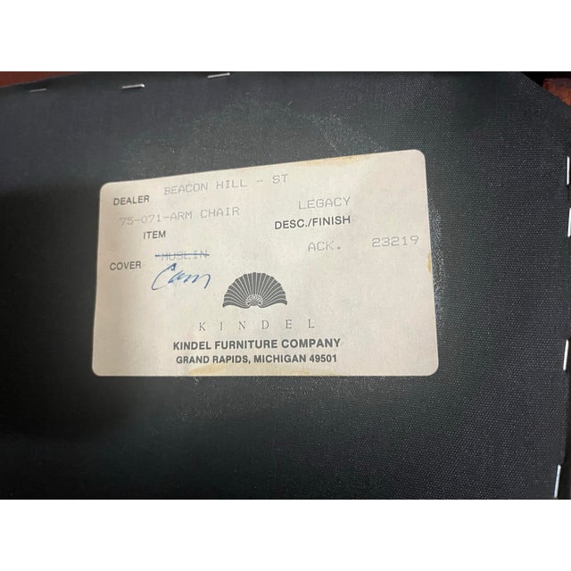 Arm Chairs Dining Living Room Upholstered Kindel Sleigh Back Vintage For Sale In Seattle - Image 6 of 8