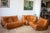 Pine Leather Togo Corner Lounge Chair, Corner Seat & 2-Seat Sofa by Michel Ducaroy for Ligne Roset, Set of 3 For Sale - Image 10 of 10
