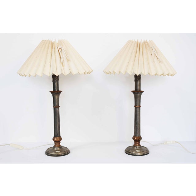 French Country Table Lamps with Pleated Shades, France, 1980s, Set of 2 For Sale - Image 11 of 11