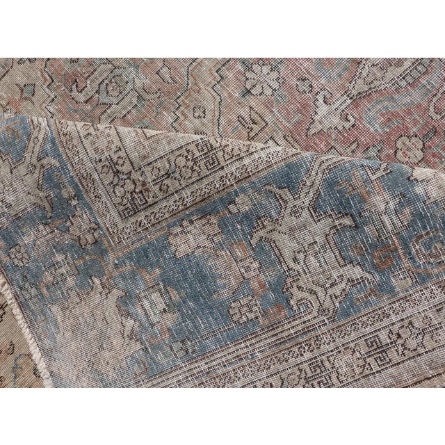 Large Vintage Tabriz Rug in Light Blue and Earth Tones 10' X 12'4 For Sale - Image 11 of 12
