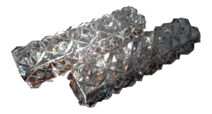 Chrome Plated & Crystal Glass Flush Mount Wall Lights from Kinkeldey, 1970s, Set of 2