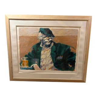 1960s Aldo Luogo Limited Edition Lithograph "Brew at Gardens" For Sale
