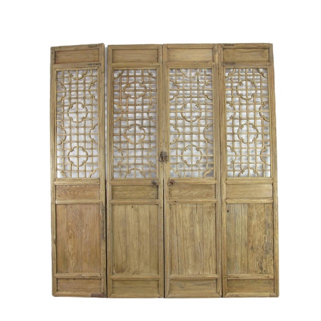 Wood Set of 4 Antique Farmer Screen Door Panels For Sale - Image 7 of 7