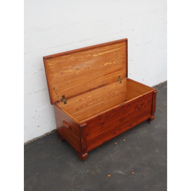 Early 1900s Solid Cedar Hope Chest Blanket Trunk Bench 6658 For Sale - Image 14 of 16