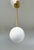 Italian Uno Satin Brass Glossy White Globe Pendant by Fabio LTD For Sale - Image 3 of 6