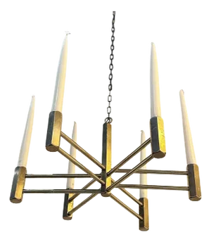 Bronze Candelabra Chandelier for Six Candles, 1960s