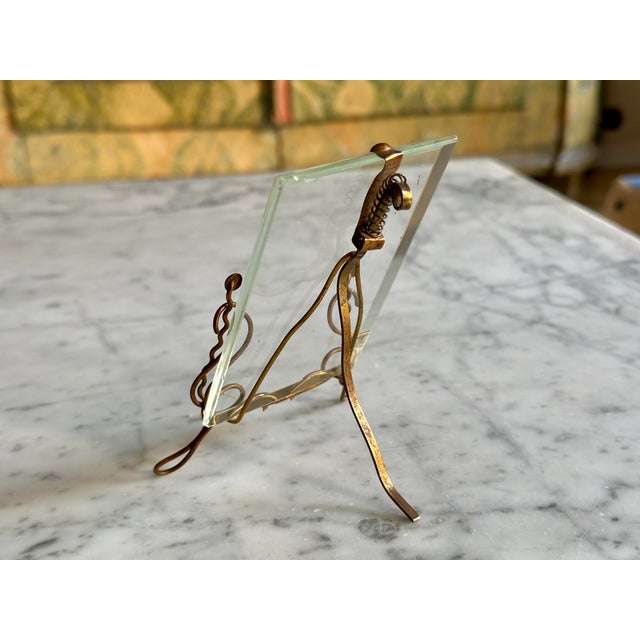 Metal Art Nouveau Brass Picture Frame, Vienna, 1900s For Sale - Image 7 of 13