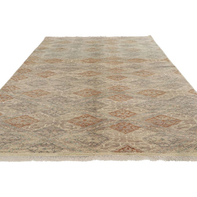 Contemporary Vintage Earth-Tone Transitional Rug - 04'11 X 07'11 For Sale - Image 3 of 10