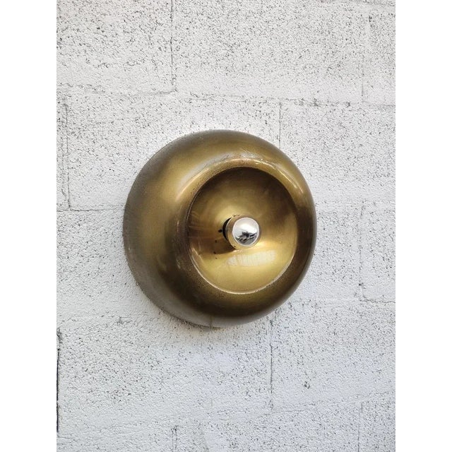 Circular Brass Sconces, Italy, 1960s, Set of 2 For Sale - Image 6 of 11