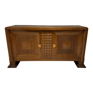1940s Mid Century Oak Sideboard Attributed to Charles Dudouyt