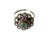 1960s Vintage Ruby, Emerald& Diamond Ring Sterling Silver Size 8 For Sale - Image 5 of 5