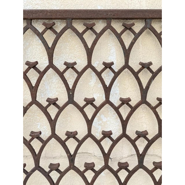 Antique French Art Nouveau Wrought Iron "Repeating Arch" 55x48 Garden Entry Gate For Sale In Philadelphia - Image 6 of 18