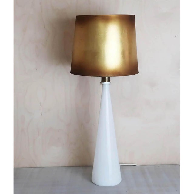 Vintage White Murano Glass Table Lamp, 1955 For Sale - Image 4 of 10