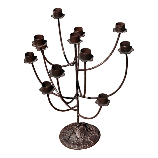 Late 20th Century Iron Candelabra For Sale