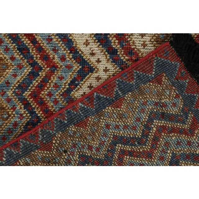 Textile 2010s Rug & Kilim’s Antique Tribal Style Rug in Red, Blue, Brown & White Patterns For Sale - Image 7 of 7