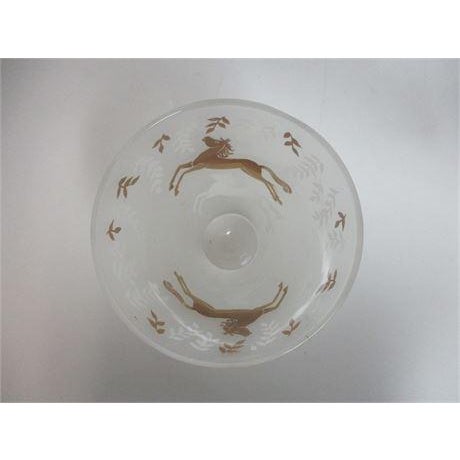 Vintage Libbey Cavalcade Frosted Tumbler Glasses Set of 4 Gold & White Horses 8 ounces 4 5/8" high 3 1/8" diameter at rim...