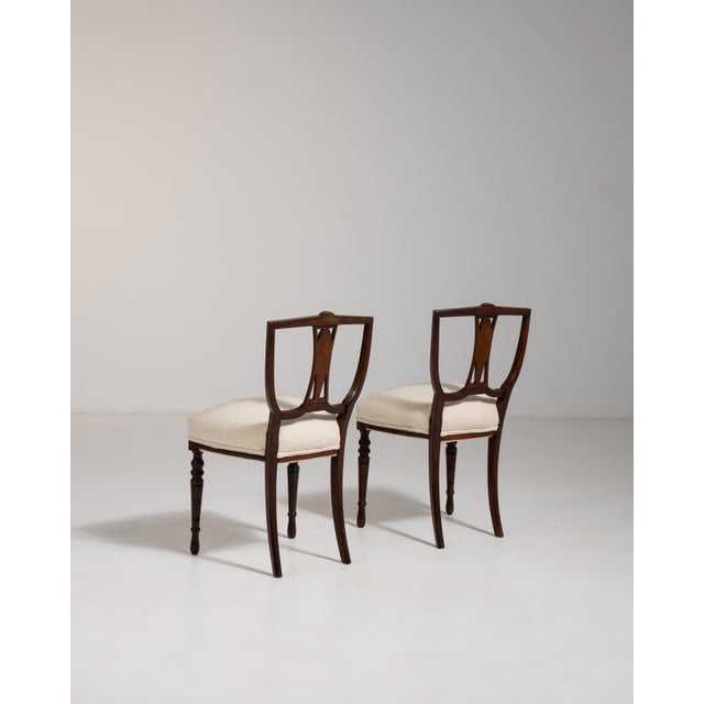 19th Century Pair of Empire Chairs with Upholstered Seats For Sale - Image 10 of 13