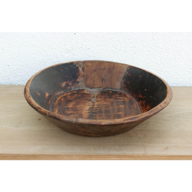 Rustic European Primitive Hand-Carved Kitchen Bowl For Sale - Image 3 of 6