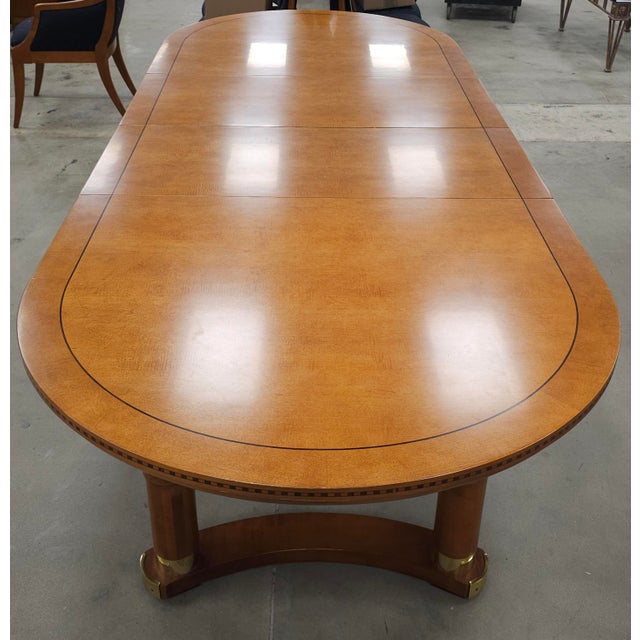 Hickory White Attributed to Hickory White Genesis Banded and Inlaid Maple Extension Dining Table For Sale - Image 4 of 17