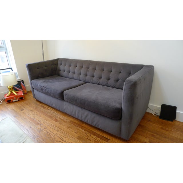 West Elm Performance Velvet Shadow Rochester Sofa Chairish