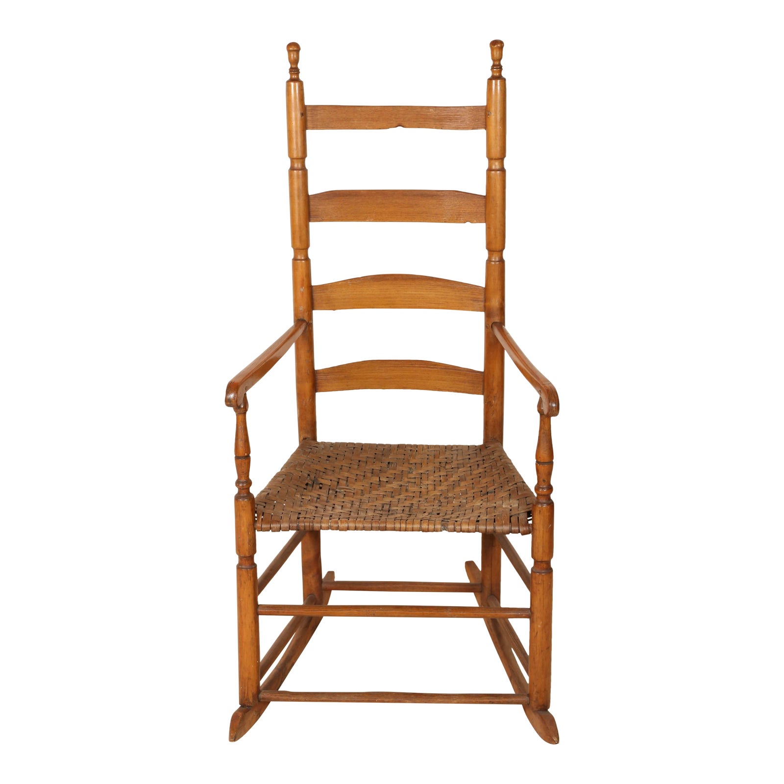 Early 20th Century Vintage Ladder High Back Rocking Chair Chairish