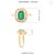 Gold Octagon Cut Emerald & Baguette Halo Set Diamond Statement Ring Size 6.5 For Sale - Image 8 of 12