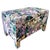 A striking pair of bench ottomans, custom-upholstered in a vibrant, Impressionist-inspired floral print and featuring a...