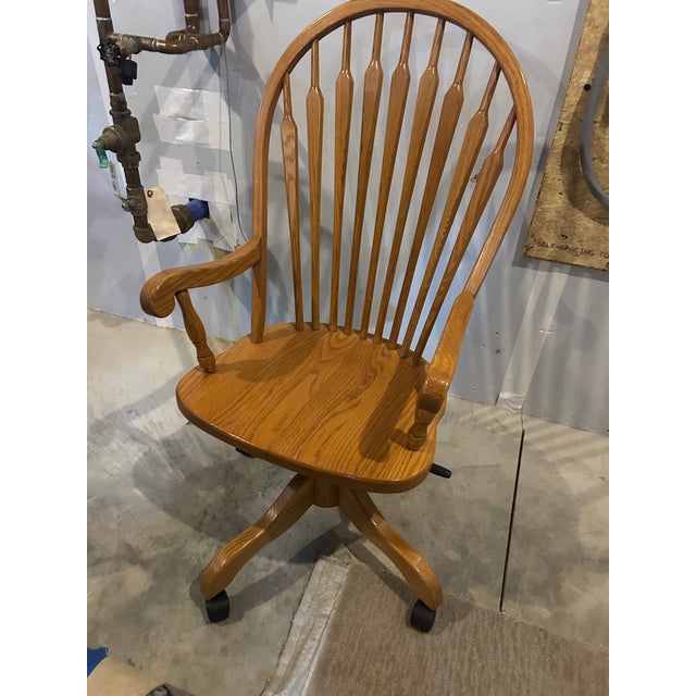 Artisan Amish-Crafted Solid Wood Desk & Chair Set (Ohio, C. 2000) For Sale - Image 15 of 18