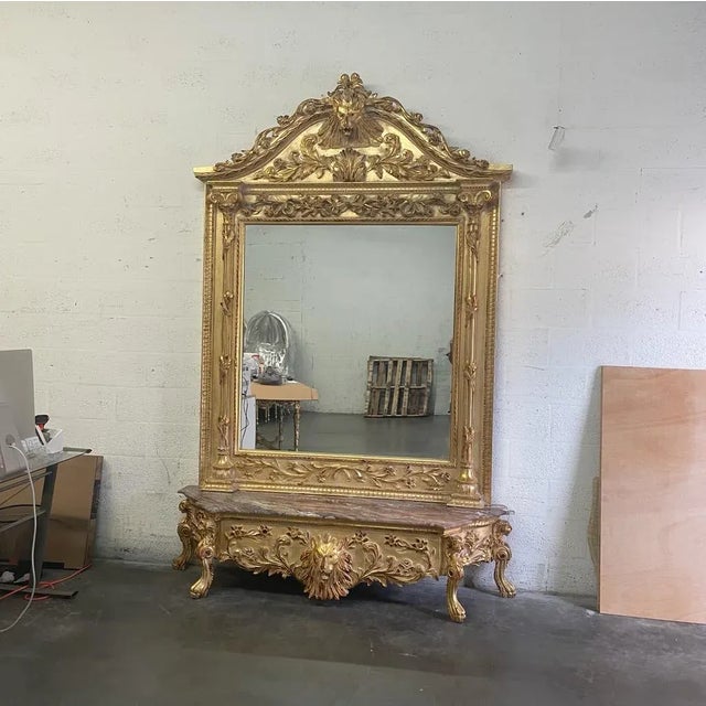 Vintage French Lion Head Rococo Style Mirror Chairish