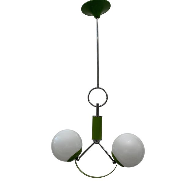 Green Pendant attributed to Stilnovo, Italy, 1970s For Sale