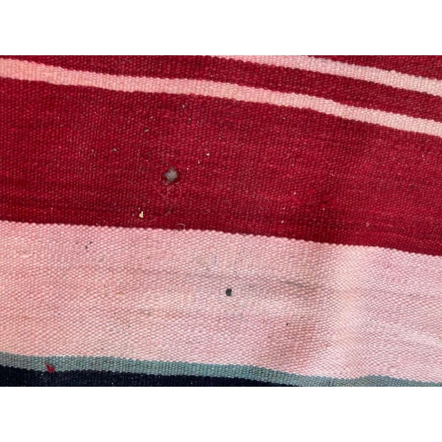 Tribal Moroccan Vintage Flat-Weave Tribal Kilim Rug For Sale - Image 3 of 13