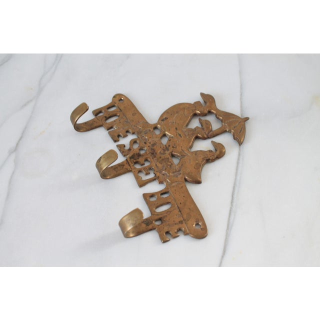 Farmhouse Vintage "Home Sweet Home" Brass Geese Wall Key Holder For Sale - Image 3 of 7