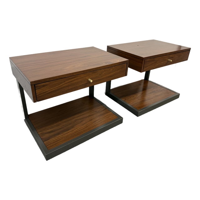 William Eastburn Design for Crate & Barrel Blair Nightstands, Pair For Sale