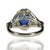 Contemporary Late 20th Century Vivid Blue Sapphire Ring, Size 5 For Sale - Image 3 of 5