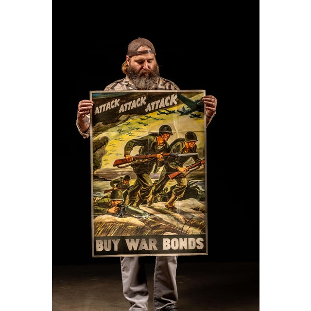 1942; by the US Government Printing Office Vintage original US war bonds propaganda litho poster. This piece, with art by...