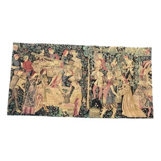 Vintage French Screen Printed by Hand Tapestry Vendanges, 1970s For Sale