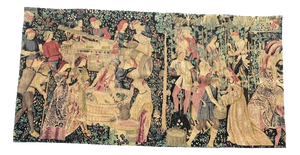 Vintage French Screen Printed by Hand Tapestry Vendanges, 1970s