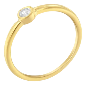 14K Yellow Gold Plated .925 Sterling Silver Miracle Set Diamond Ring (1/20 Cttw, J-K Color, I1-I2 Clarity) - Size 7