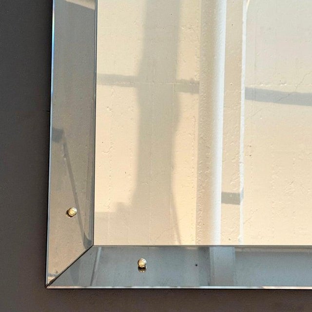 Mid 20th Century Streamlined Smoked Glass Frame Shadowbox Wall Mirror For Sale - Image 4 of 9