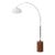 1980s 92" Nova of California Morelli Tambo Mid Century Floor Lamp - Satin Nickel Steel, Wood Base, Lucite Shade For Sale