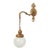Vintage Ornate Brass Wall Sconce Antique Milk Glass Globe For Sale