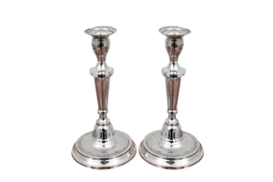 Northern European Silver Candlesticks, Set of 2