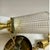 Mid-Century Modern 1950s Brass and Tapered Holopane Pendant Lights - a Pair For Sale - Image 3 of 6