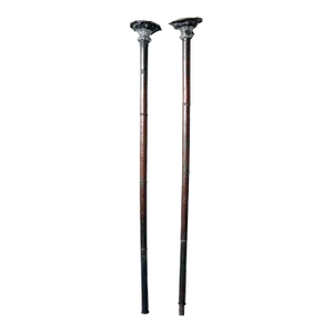 Late 18th Century Indo-Portuguese Silver & Copper Processional Candlesticks - A Pair