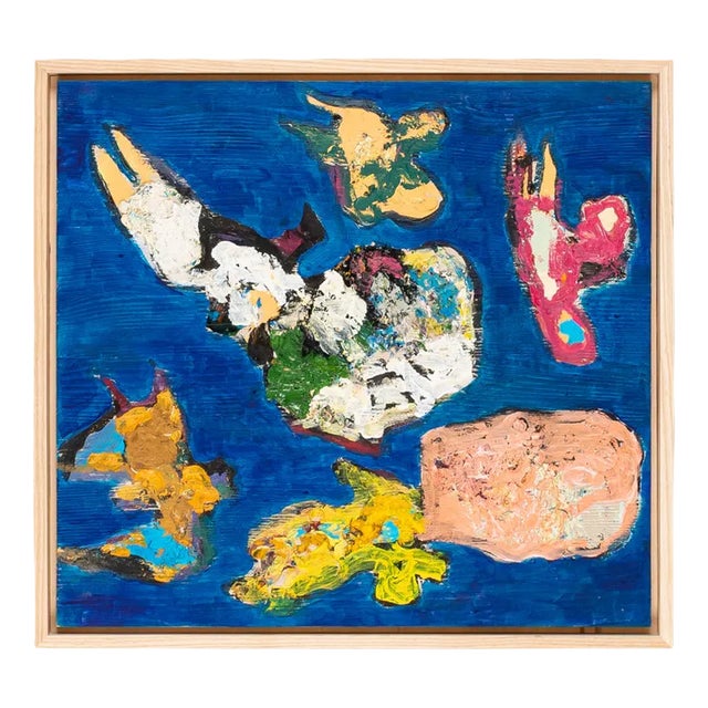 Flying Objects, Oil on Panel, Framed For Sale