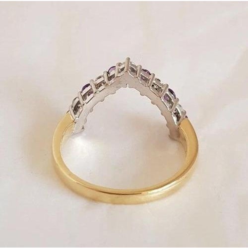 18ct Gold Diamond & Amethyst Dress Ring, 1995 For Sale - Image 6 of 12